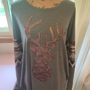 Glitter Reindeer Christmas Sweater!